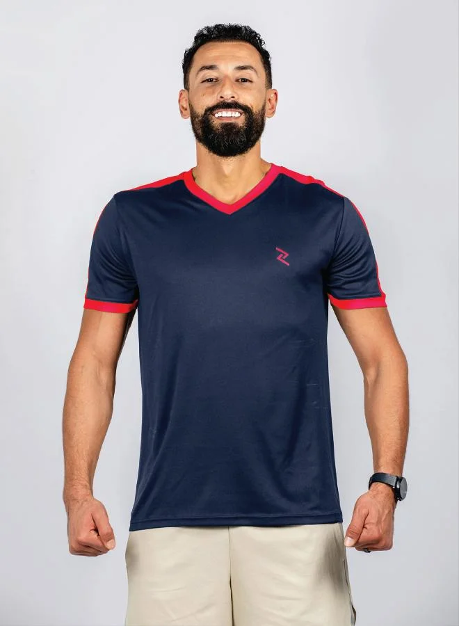 زيسي تيشيرت رجالي برقبة على شكل حرف  وأكمام قصيرة